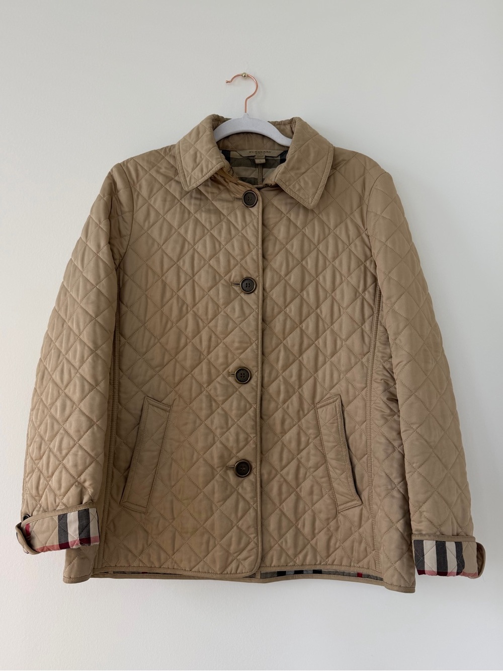 Burberry Quilted Beige Puffer Jacket